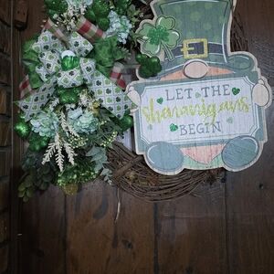 St. Patrick's Day Wreath with Green Accents